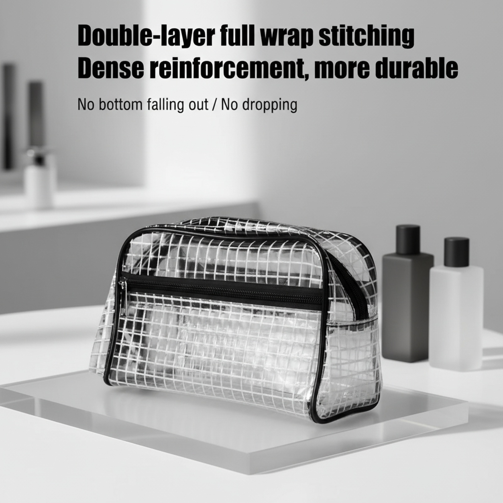 Multi-Functional Anti-Static Transparent Mesh PVC Shoulder/Crossbody/Waist Bag