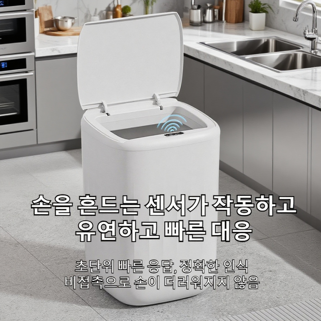 거실 자동 센서 휴지통