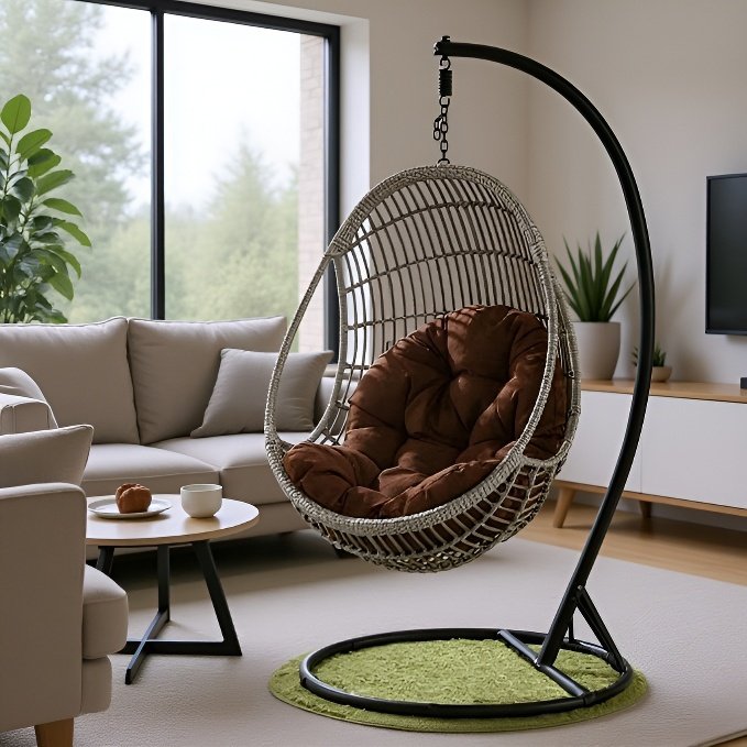 Cojín grueso para silla colgante de interior y exterior, asiento especial para columpio y mecedora