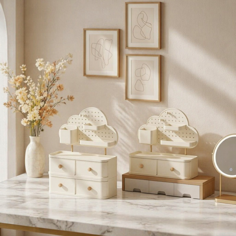Caja de almacenamiento de escritorio con cajones