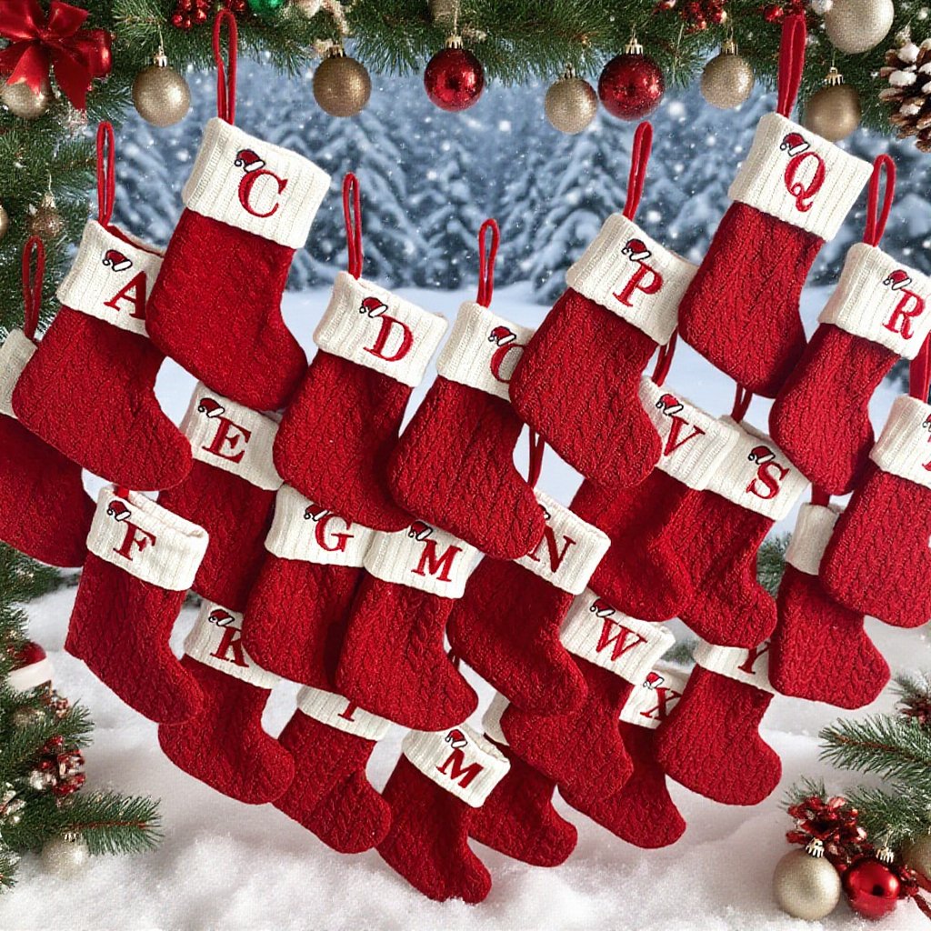 聖誕裝飾用紅色毛線襪