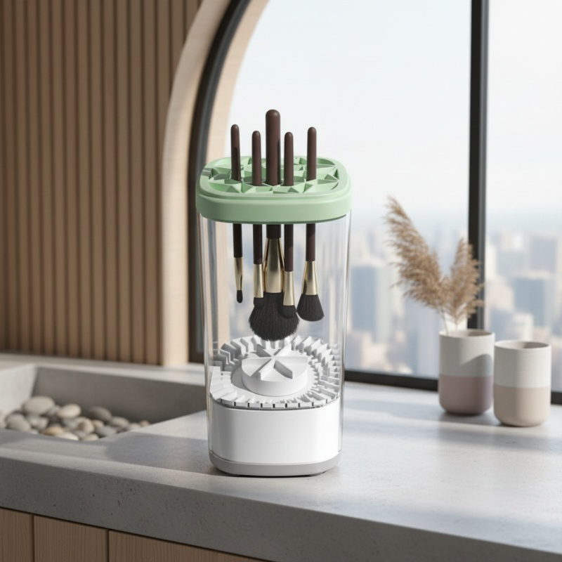 Appareil automatique de nettoyage de pinceaux de maquillage