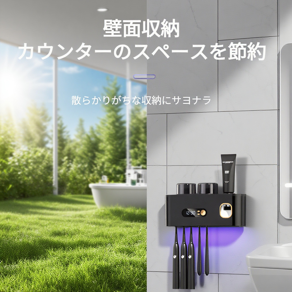 壁掛け設置ができる歯ブラシ収納ラック