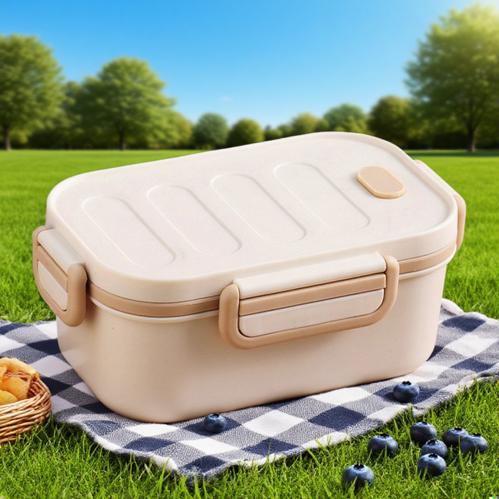 علبة طعام مربعة تحافظ على الطعام طازجًا