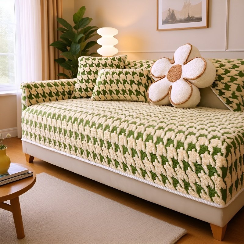 소파 패드 미끄럼 방지 램스울 도톰 보풀 겨울 치조 체크 소파 커버 커버 커버 패드