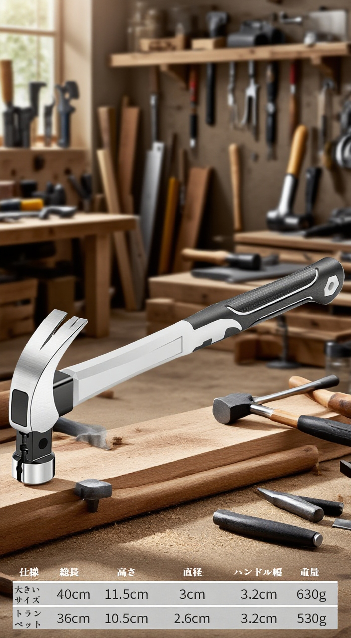 ステンレス製羊角ハンマーの持ち手部分