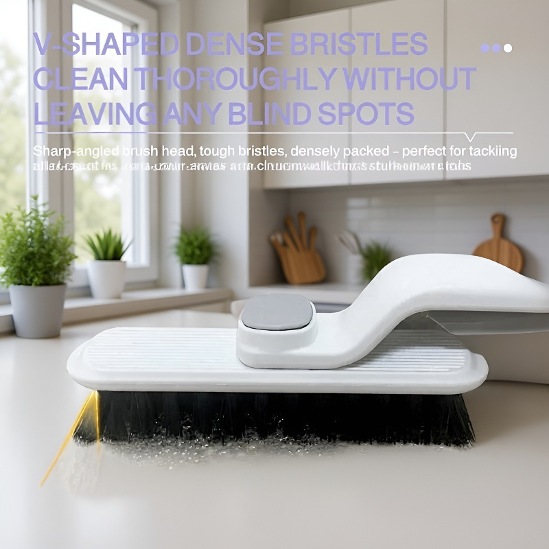 Zhongyue Multifunctional Board Gap Brush, 360° Rotating Toilet Brush, Bathroom Brush, Long Handle Cl