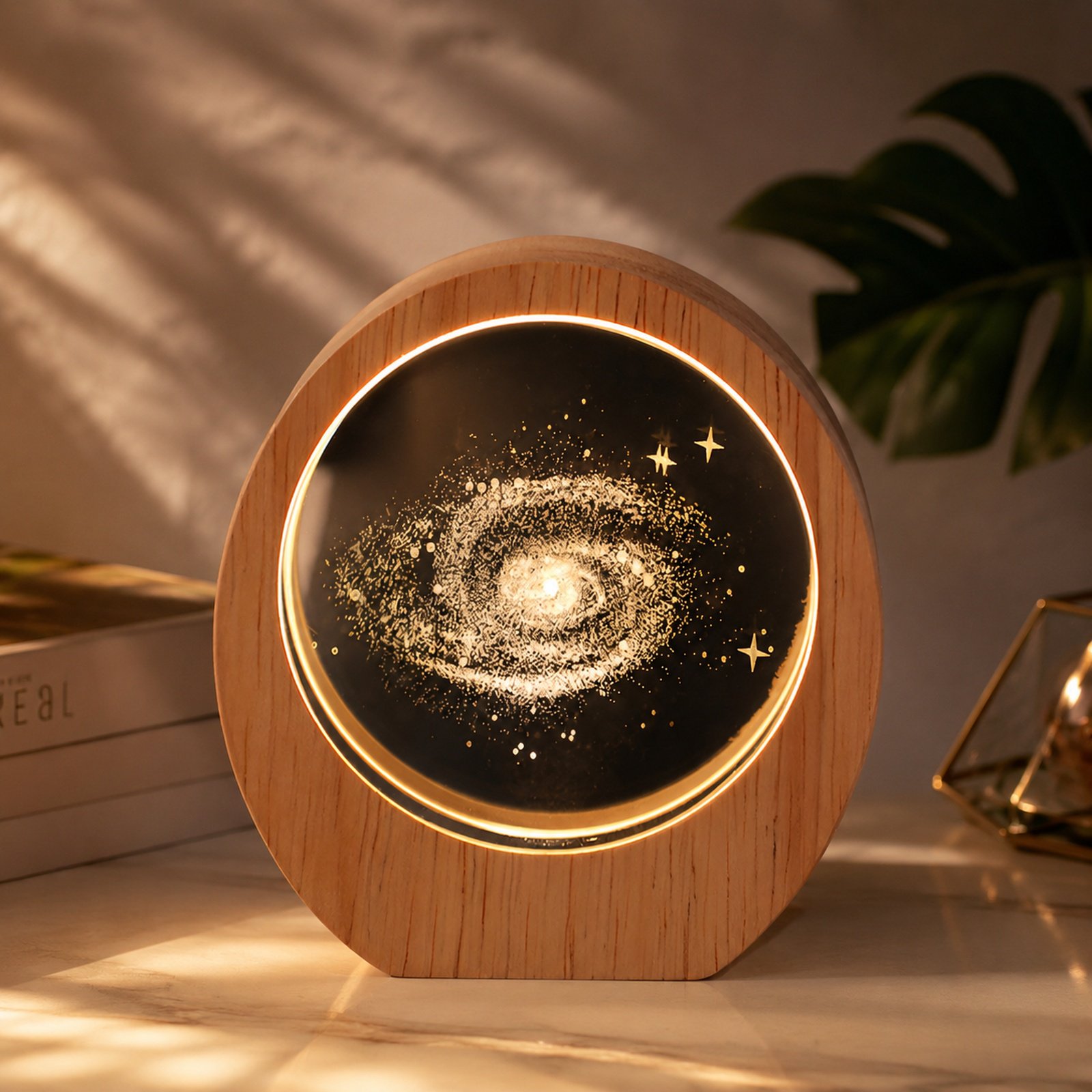 Luminous Crystal Planet Desktop Night Light