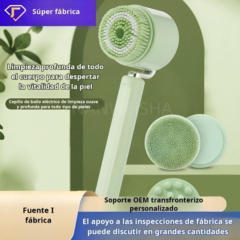 Cepillo de baño eléctrico de mango largo, artefacto para frotar la espalda, instrumento de baño para