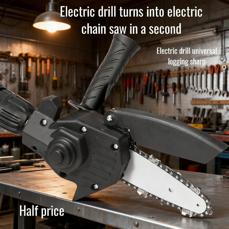 Electric Drill to Chainsaw Converter Home Woodcutting Mini Saw Power Tool Set