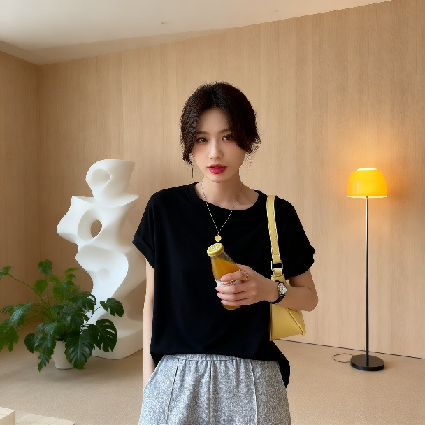 女性向けバットウィングスリーブTシャツのファッション