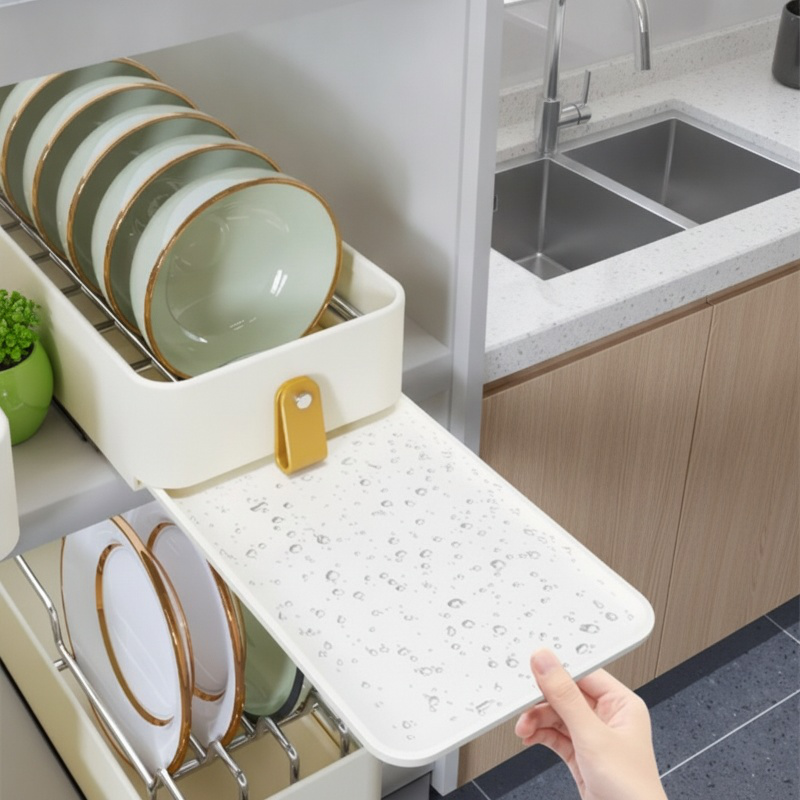 Estante de almacenamiento para platos en cocina