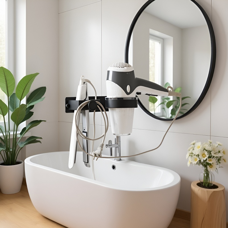 理髪ツールを収納したラックの様子