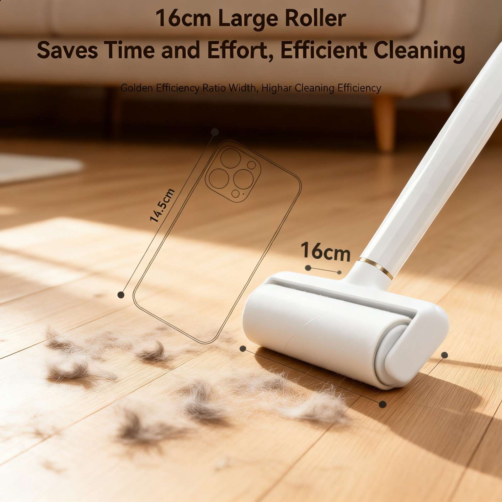 Reusable sticky roller for dust removal