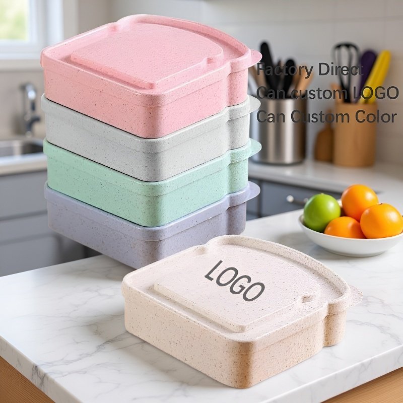 トースト型サンドイッチランチボックス、学校・遠足・ピクニック用、フルーツ・パン・デザート保存