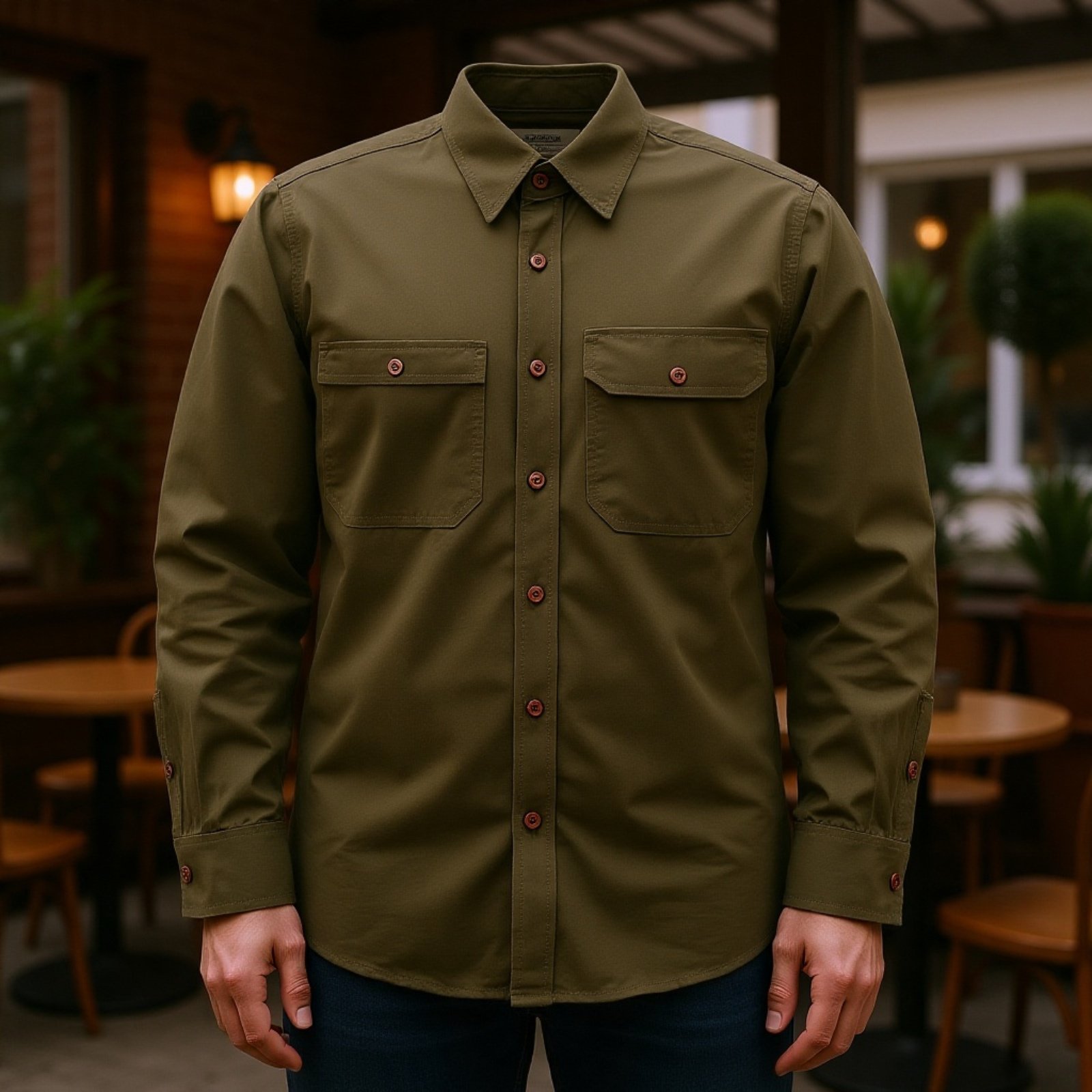 エンジニア風メンズシャツの袖部分