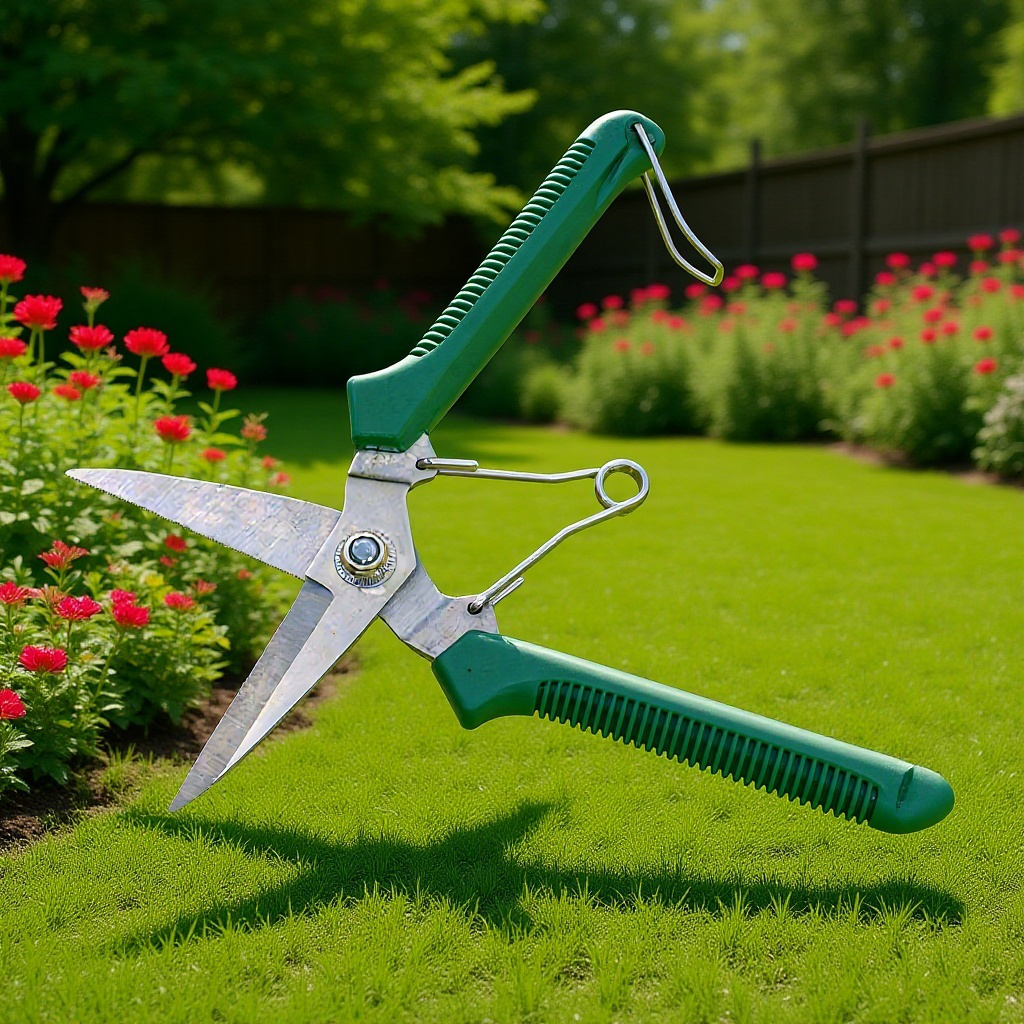 인체공학적 손잡이의 가지치기 가위