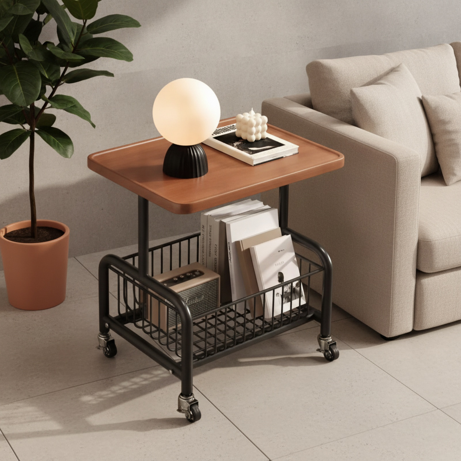 Multi-functional storage trolley for kids' rooms