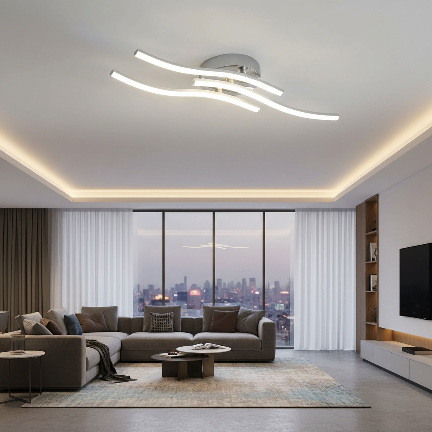 Minimalistische LED-Deckenleuchte, geeignet für verschiedene Wohnbereiche
