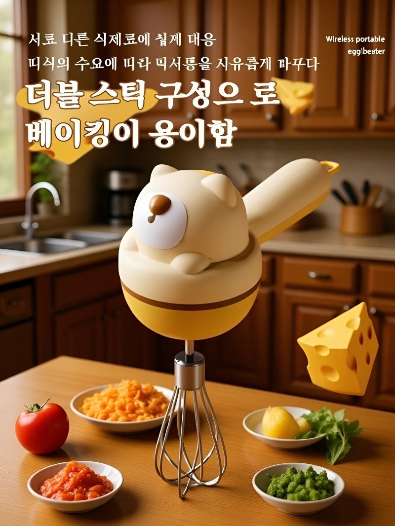 가정용 소형 몽키 전기믹서 핸드셰이크믹서 크림믹서