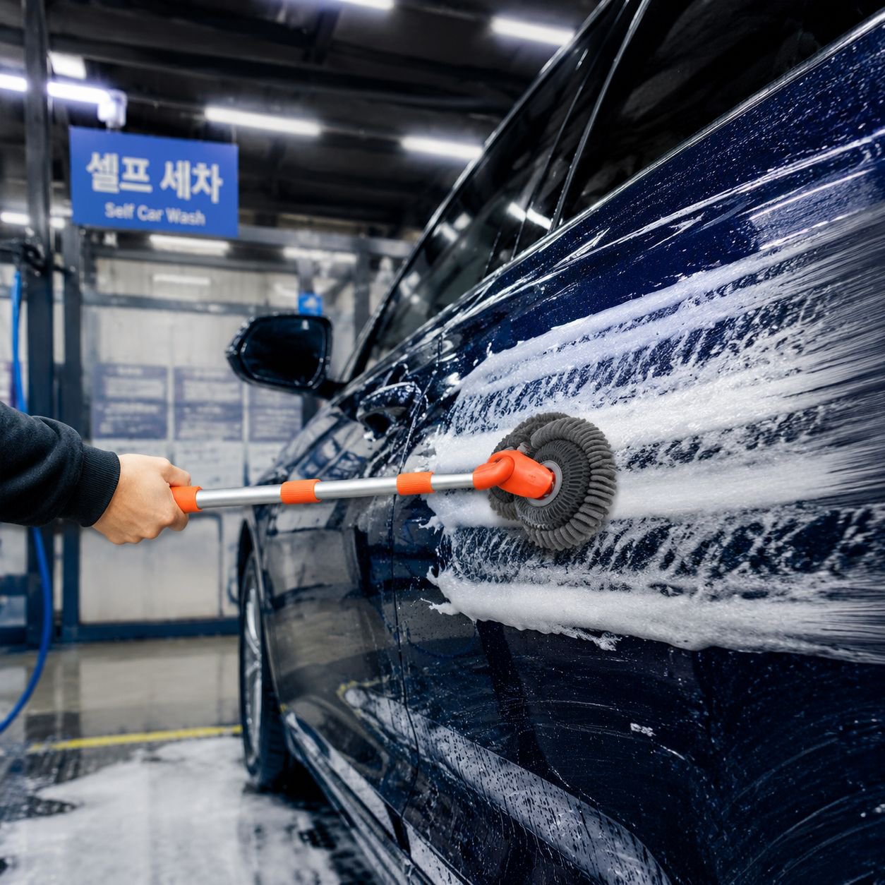 자동차 가정용 겸용 길이 조절 브러시 청소 도구