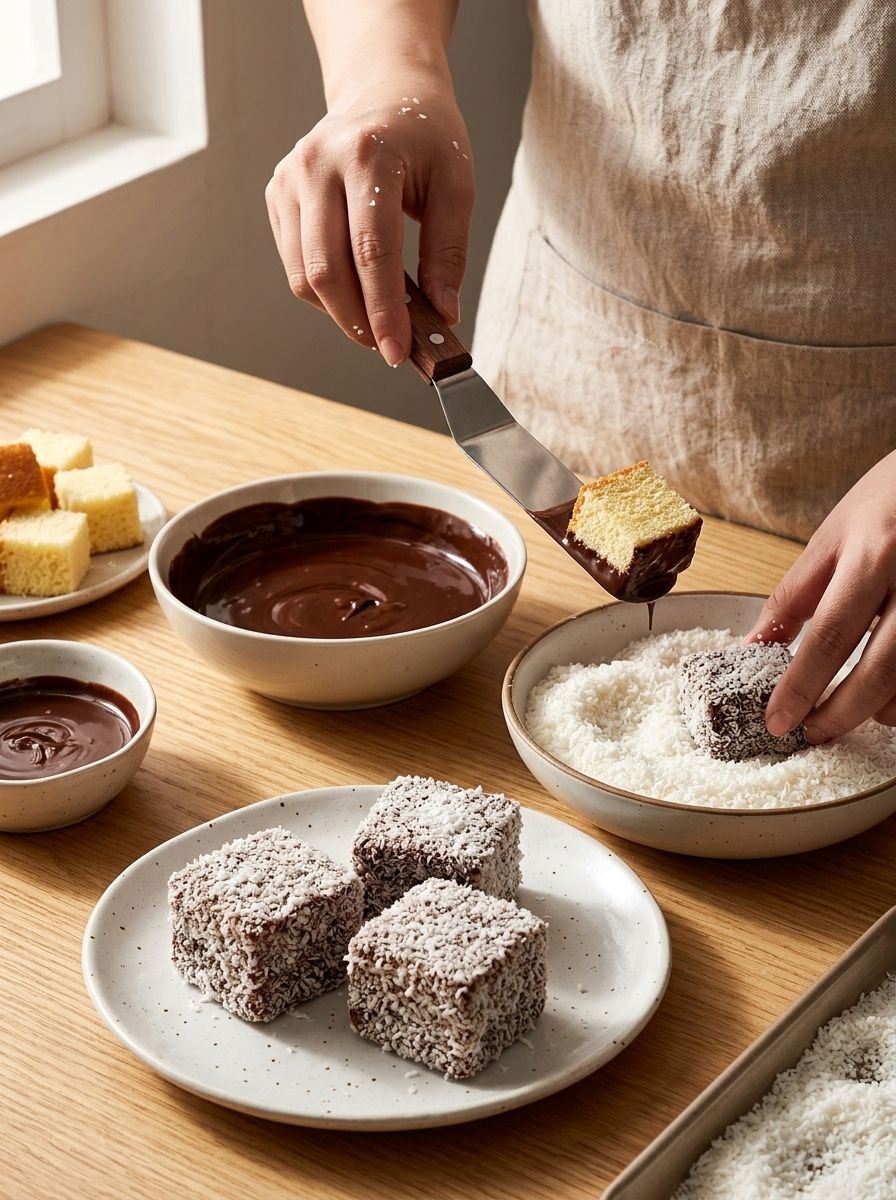 Icing a cake using stainless steel cake spatula