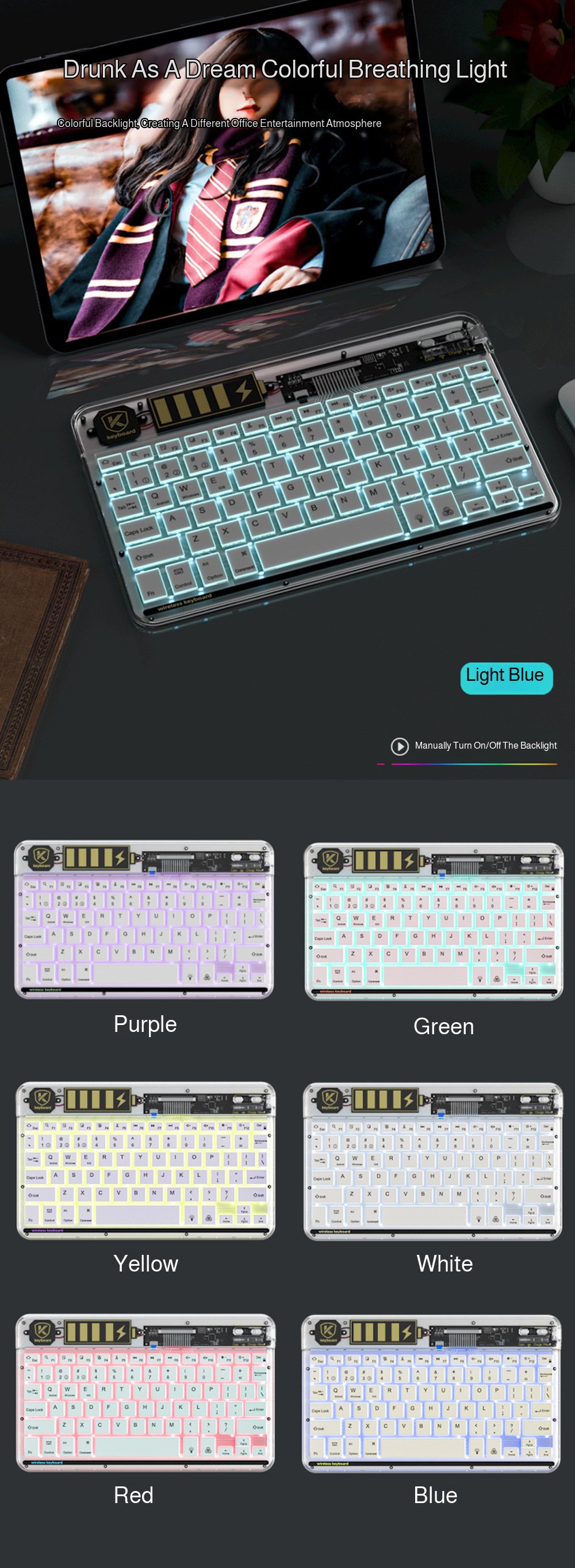 Modern transparent keyboard with sleek design