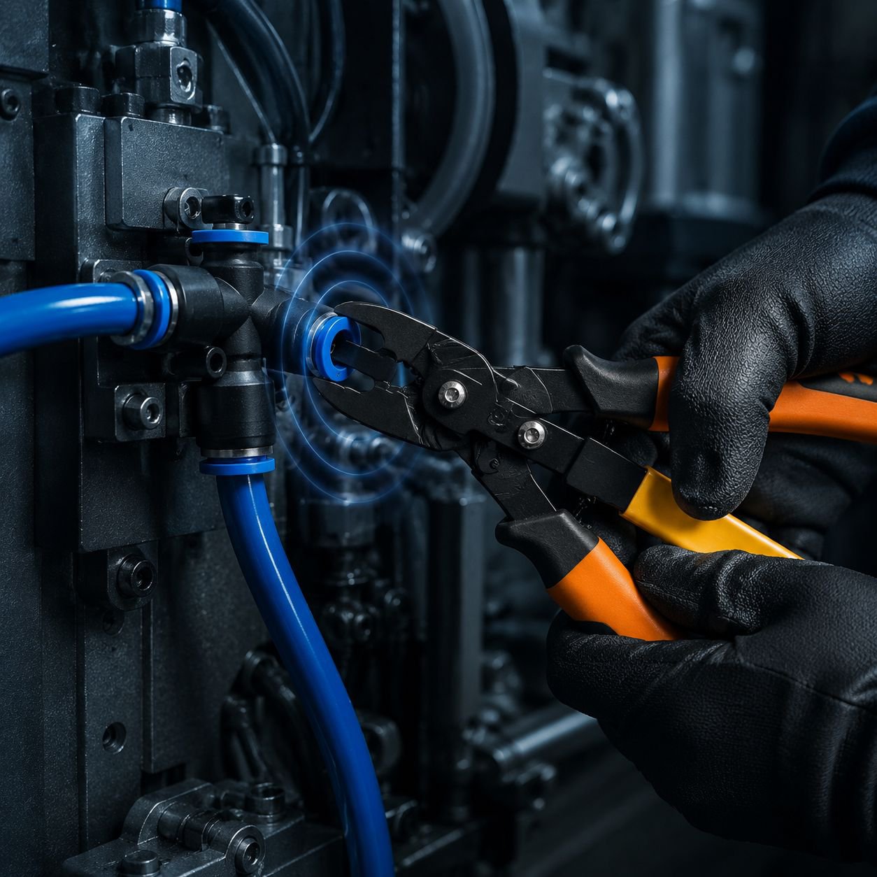 Heavy-duty disconnecting pliers for pneumatic hoses