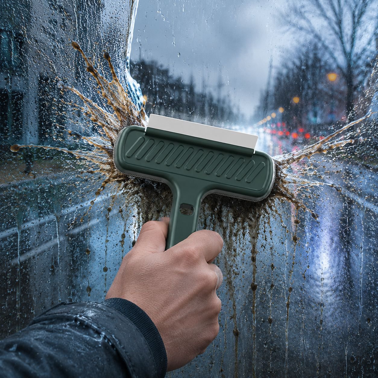 Screen cleaning brush used on tablet display