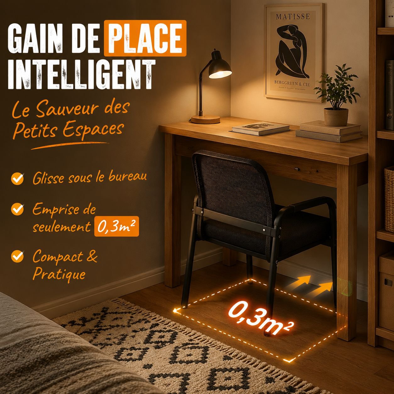Roulettes fixes pour chaise de bureau ChairSense Alpha