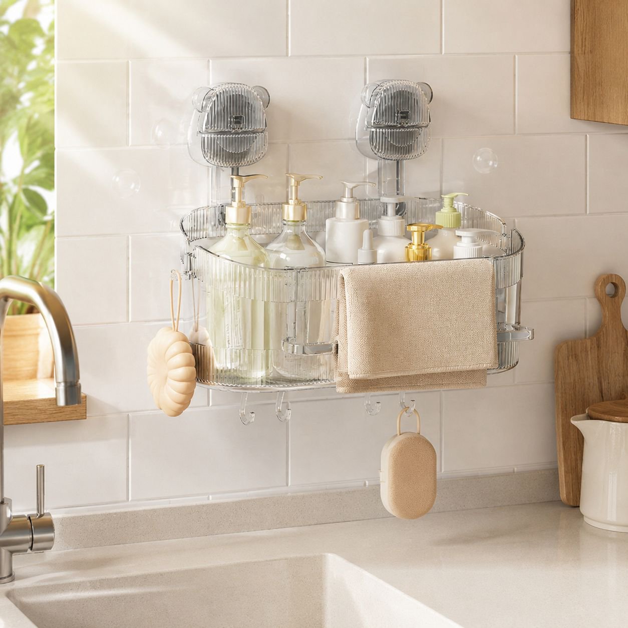 Modern design no-drill wall shelf for home