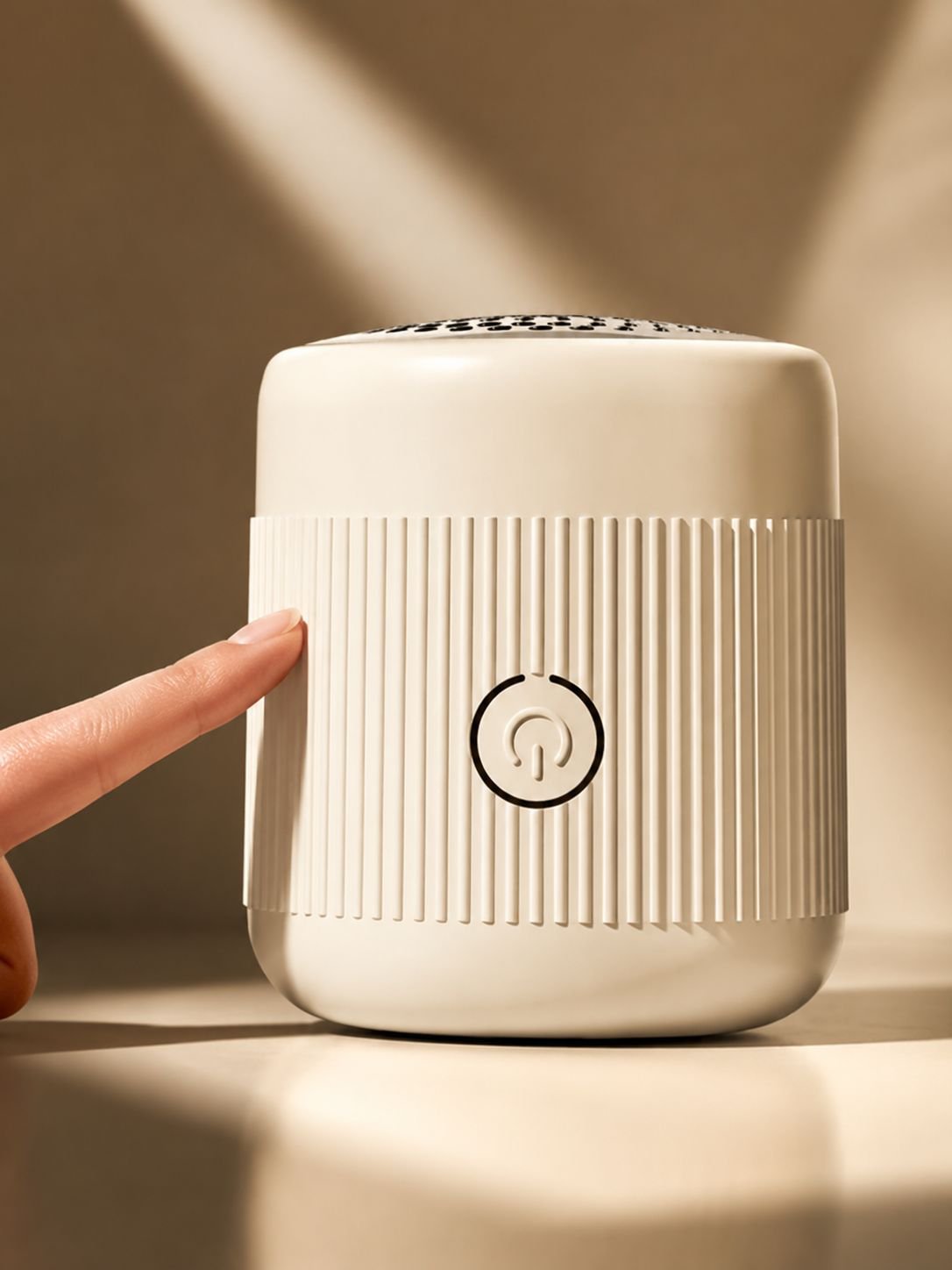 Cordless fabric lint remover in hand