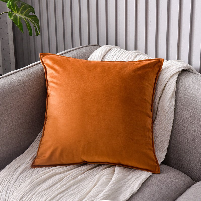 Car lumbar pillow cushion solid color velvet bedside cushion set sofa pillow back cushion