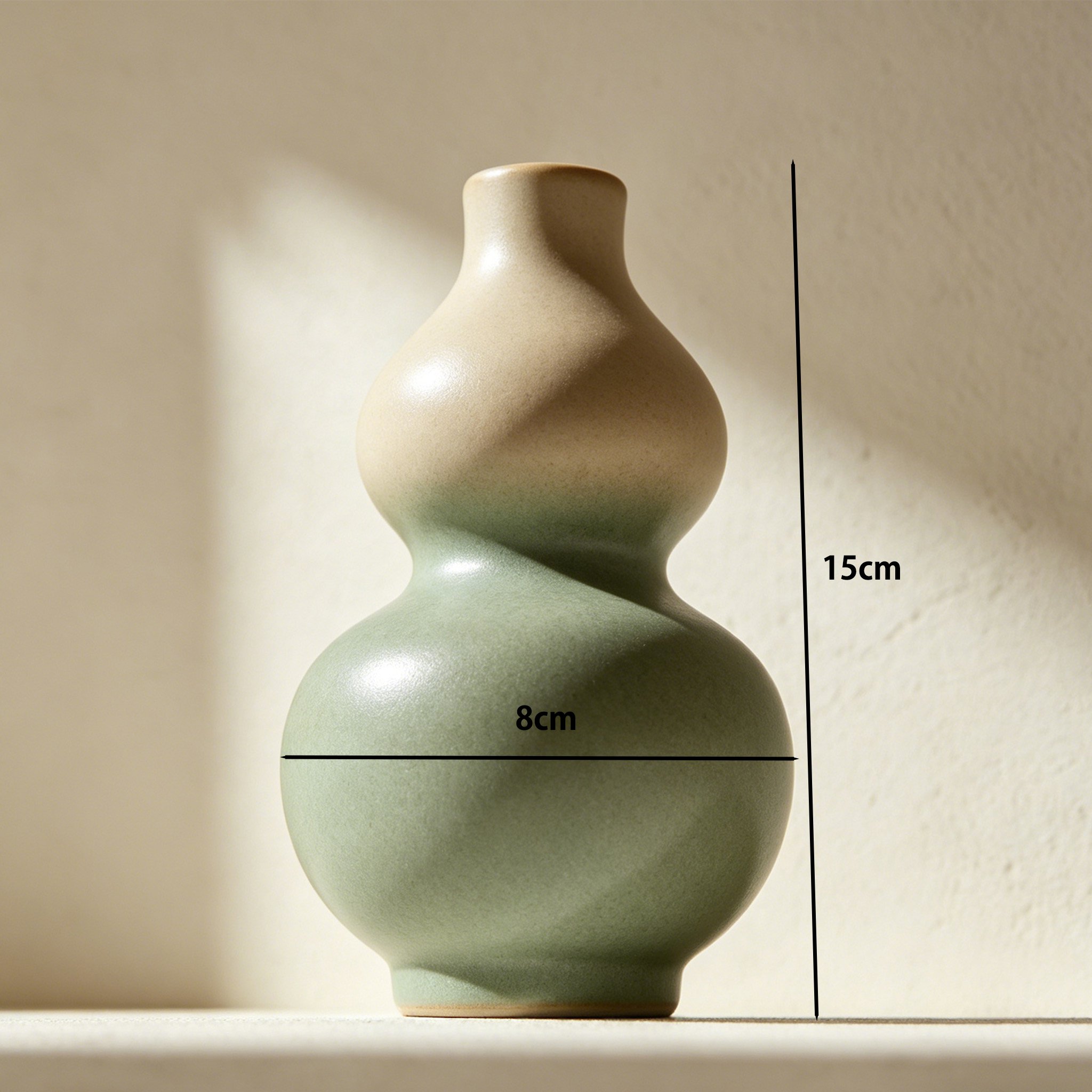 Set of two decorative gourd-shaped vases for home decor