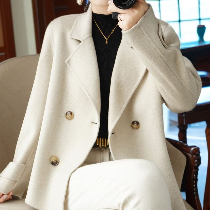 ツイードジャケット ショートコート 秋冬コート ルーズツイードジャケット