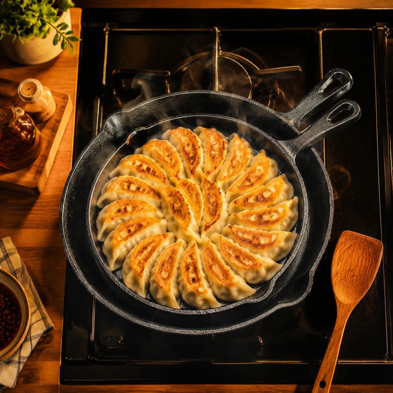 Mini thickened cast iron omelette pan top view