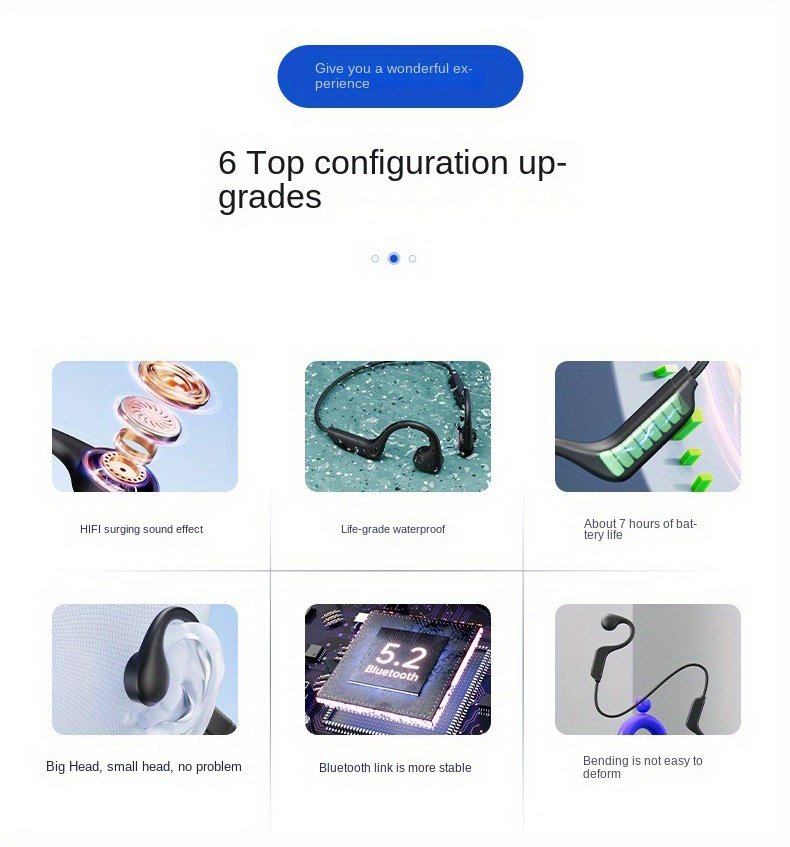 Detalle del sensor dual en auriculares de conducción ósea