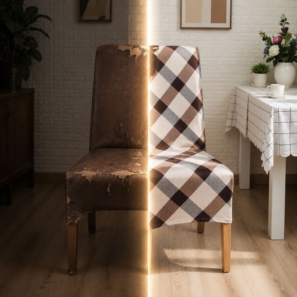 Stretch Printed Slant Chair Cover for Office, Multiple Designs