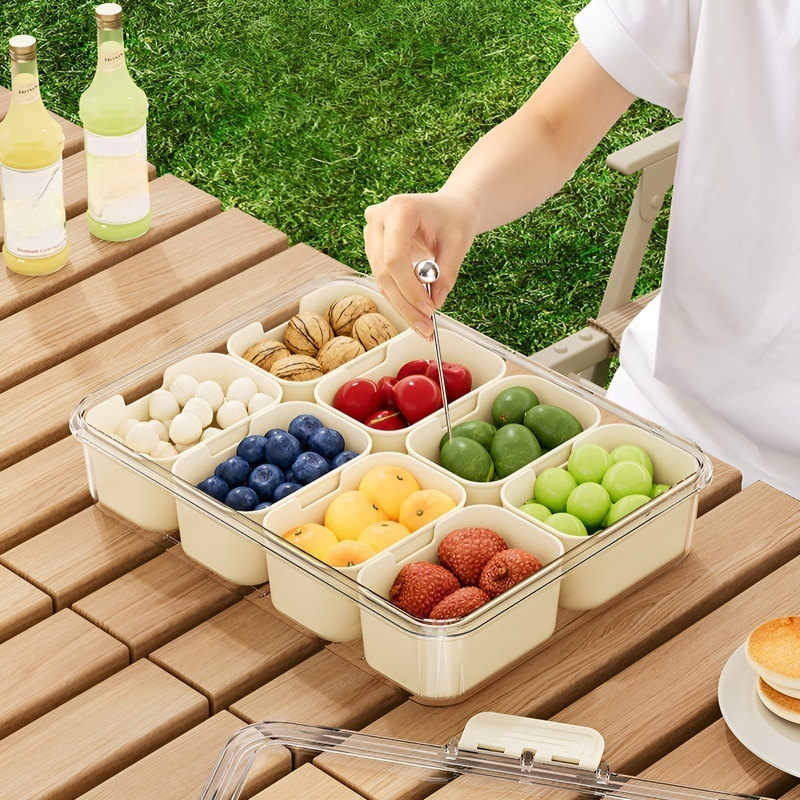 Caja de picnic multifuncional con cubiertos