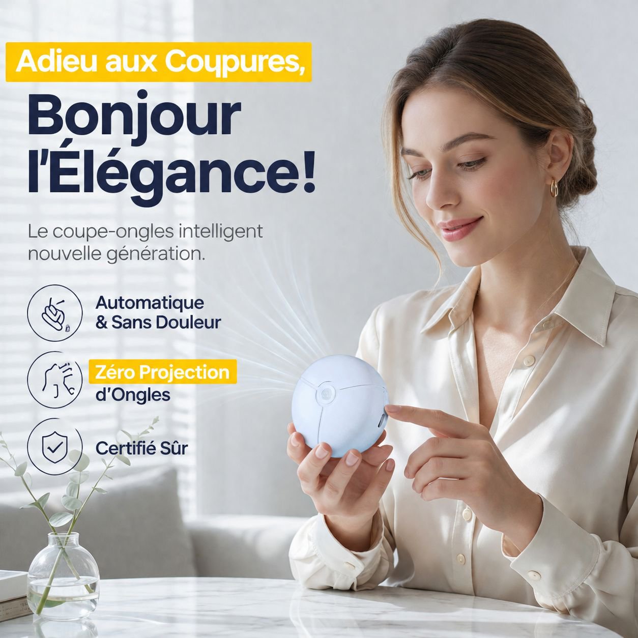 Lime à ongles électrique intelligente, silencieuse et sécurisée pour la maison