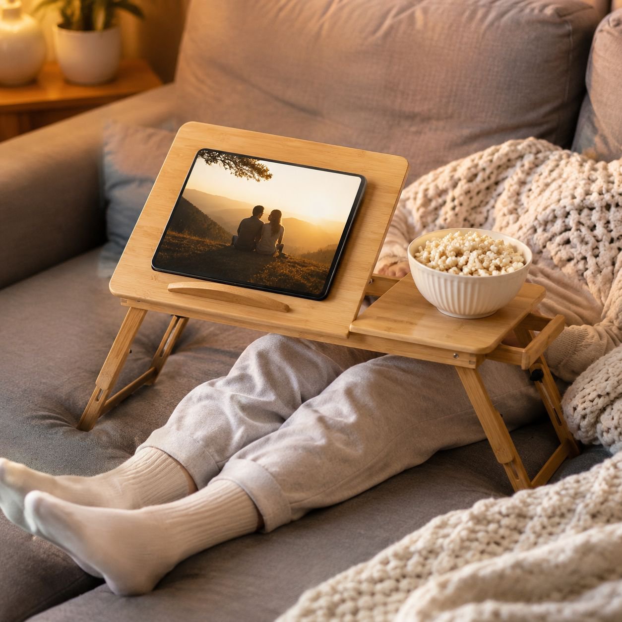 Space-saving bedside table for apartments