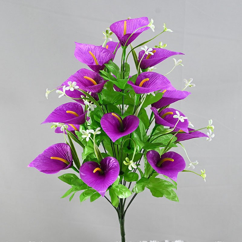 模倣花高稈馬蹄蓮造花置物インテリア