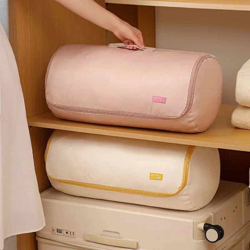 면 이불 수납 가방 압축 가능 원통 이불 정리 가방 의류 수납 가방 이사 정리 가방