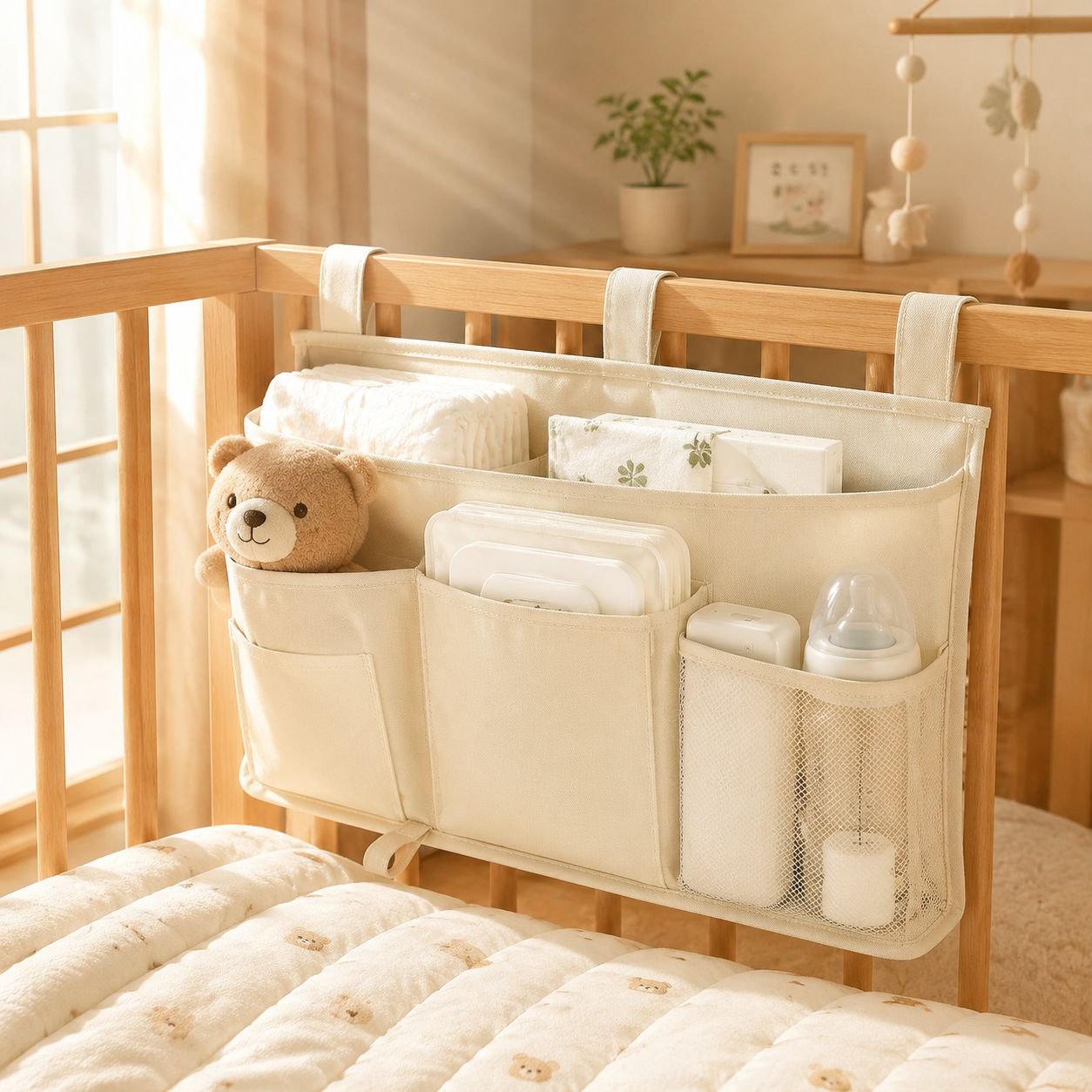 多機能ポケット付き収納バッグ