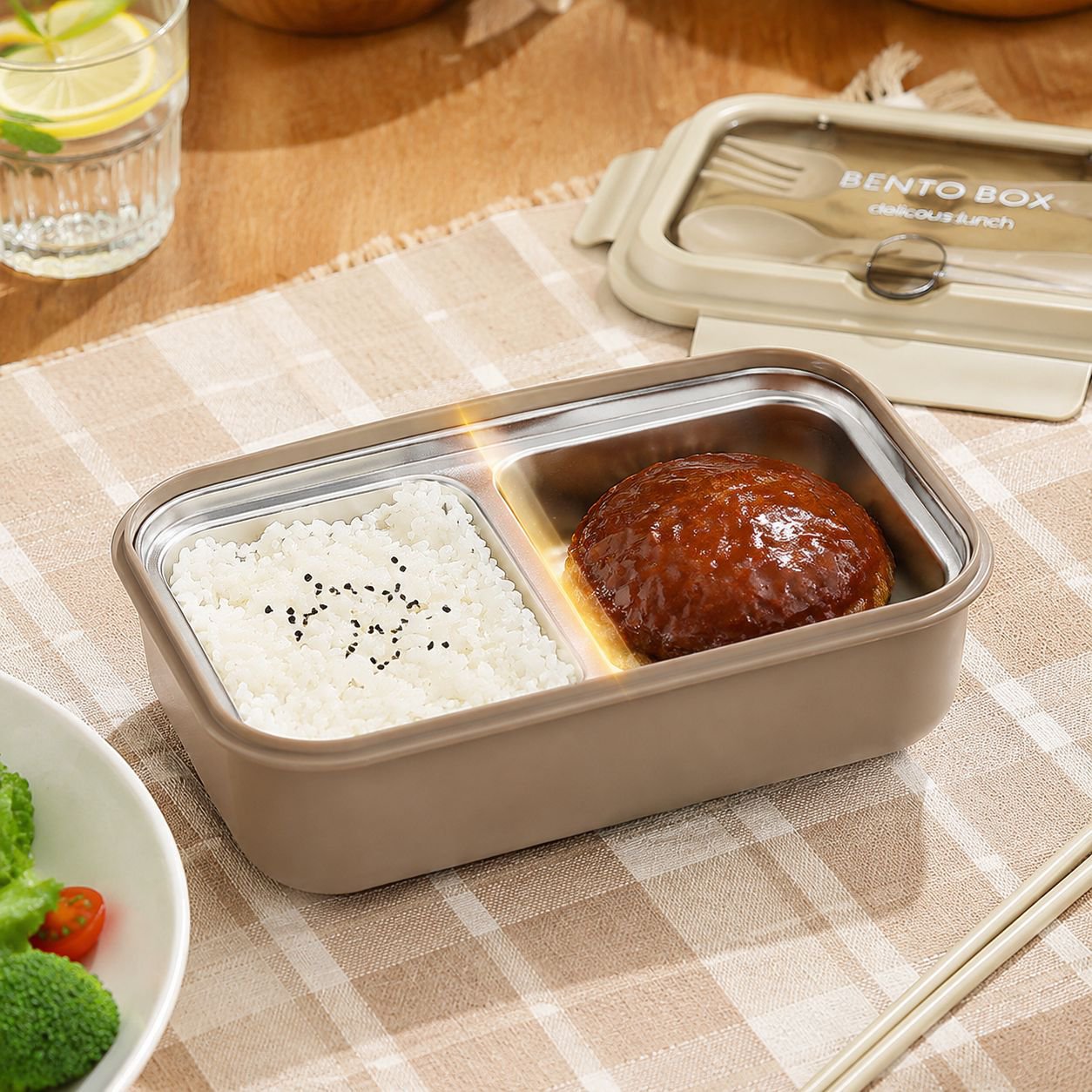 ステンレス製仕切り付き弁当箱