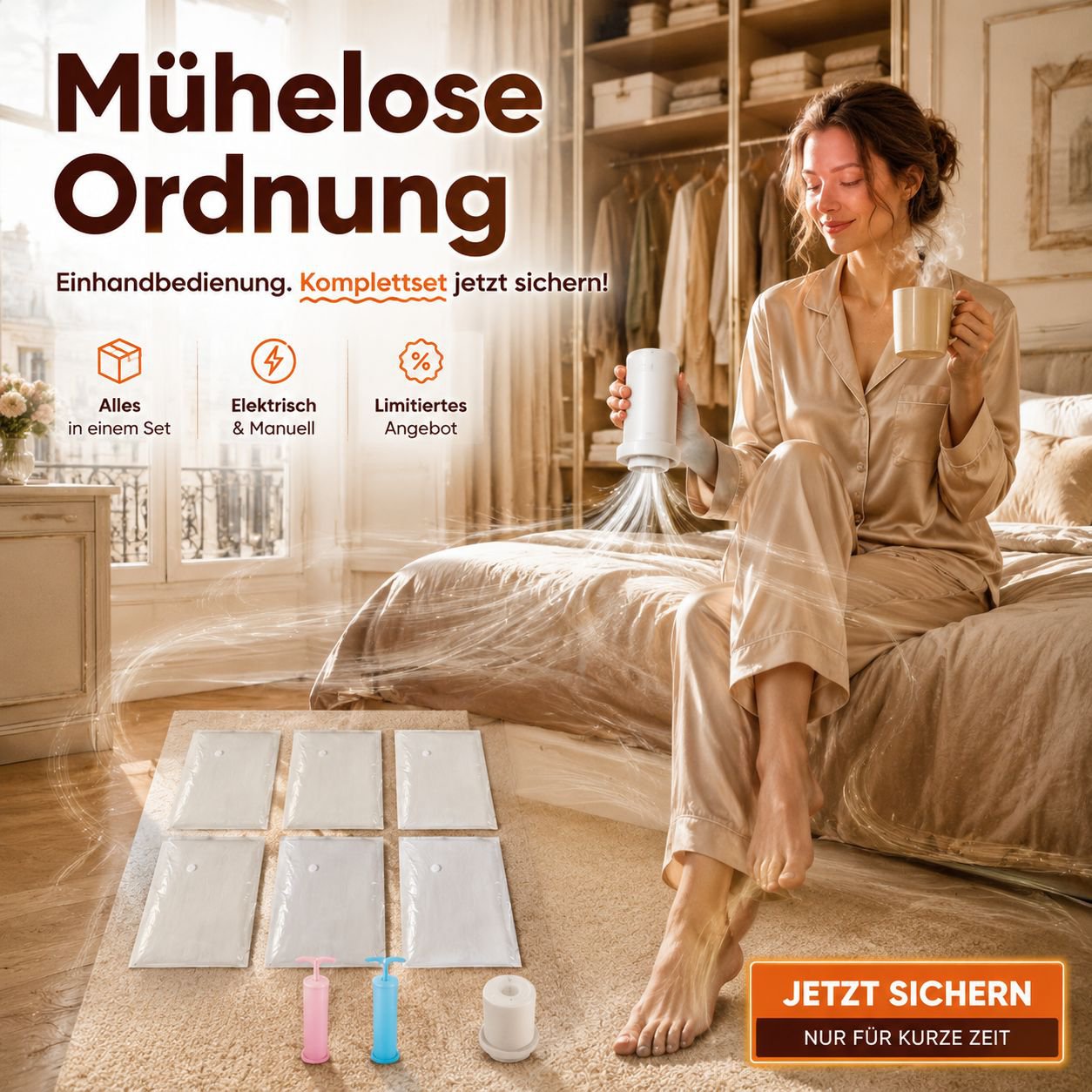 Elektrische Vakuum-Aufbewahrungstasche, verdickt, feuchtigkeitsbeständig