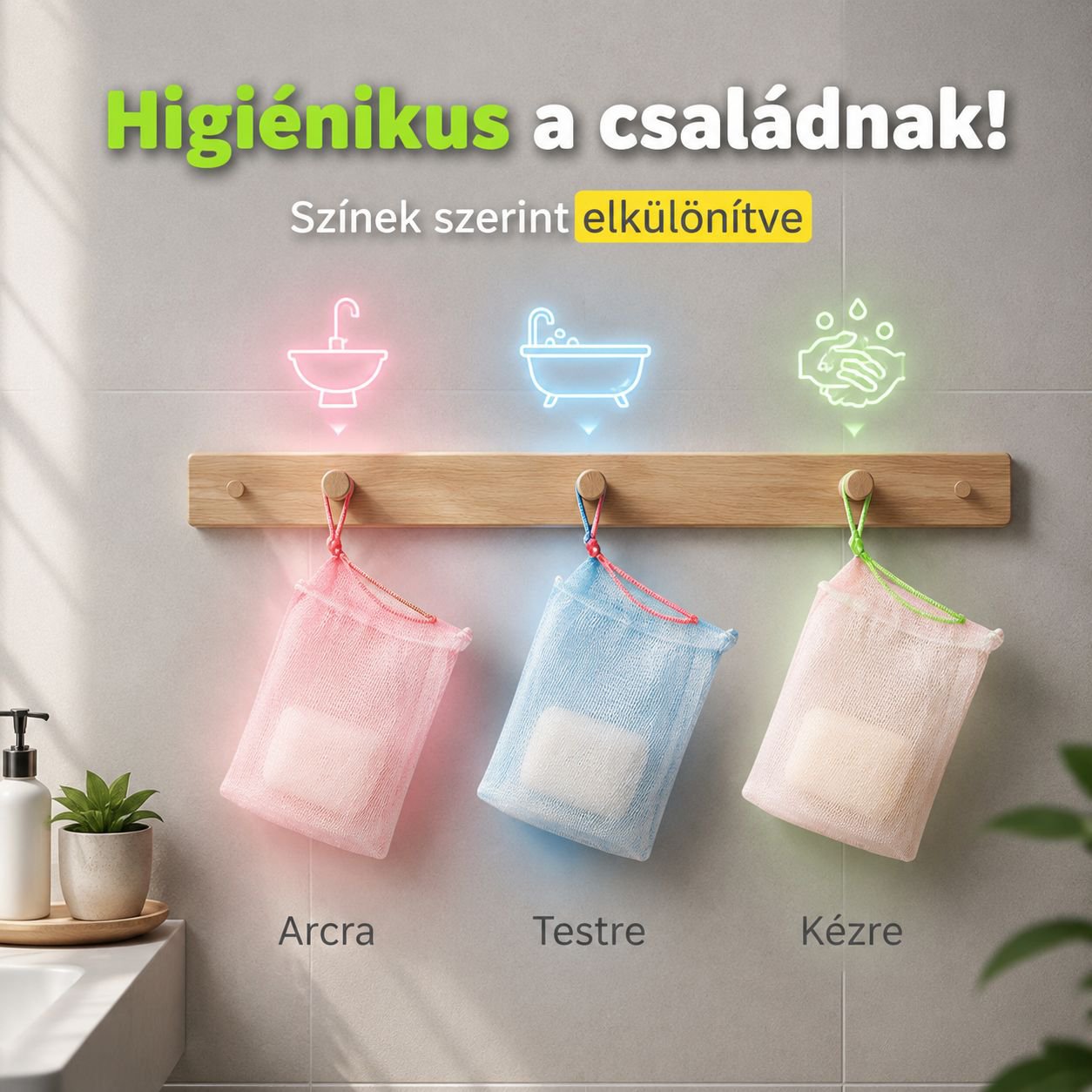 Habverő háló arctisztítóhoz és kézműves szappanhoz