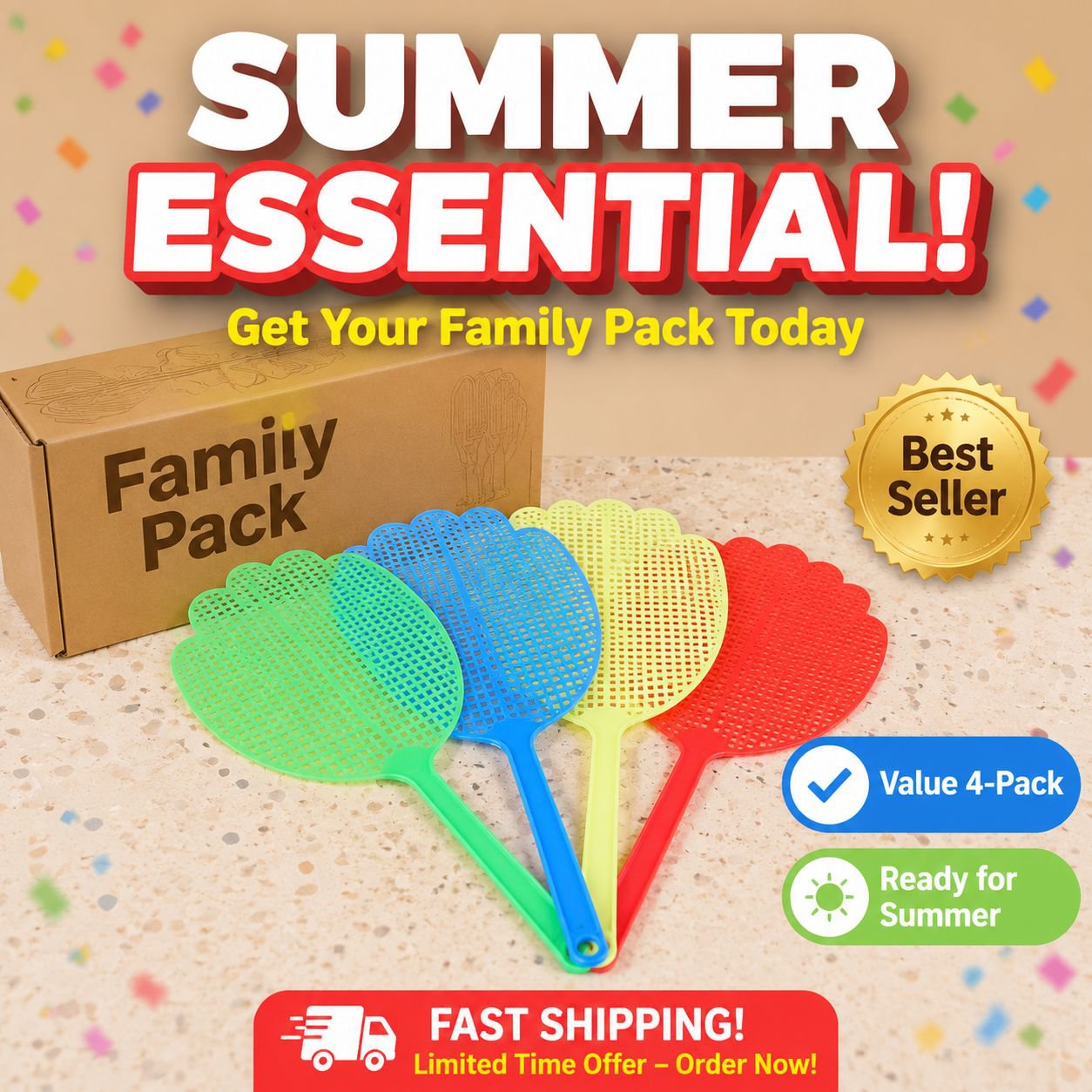 Manual Plastic Mosquito and Fly Swatter