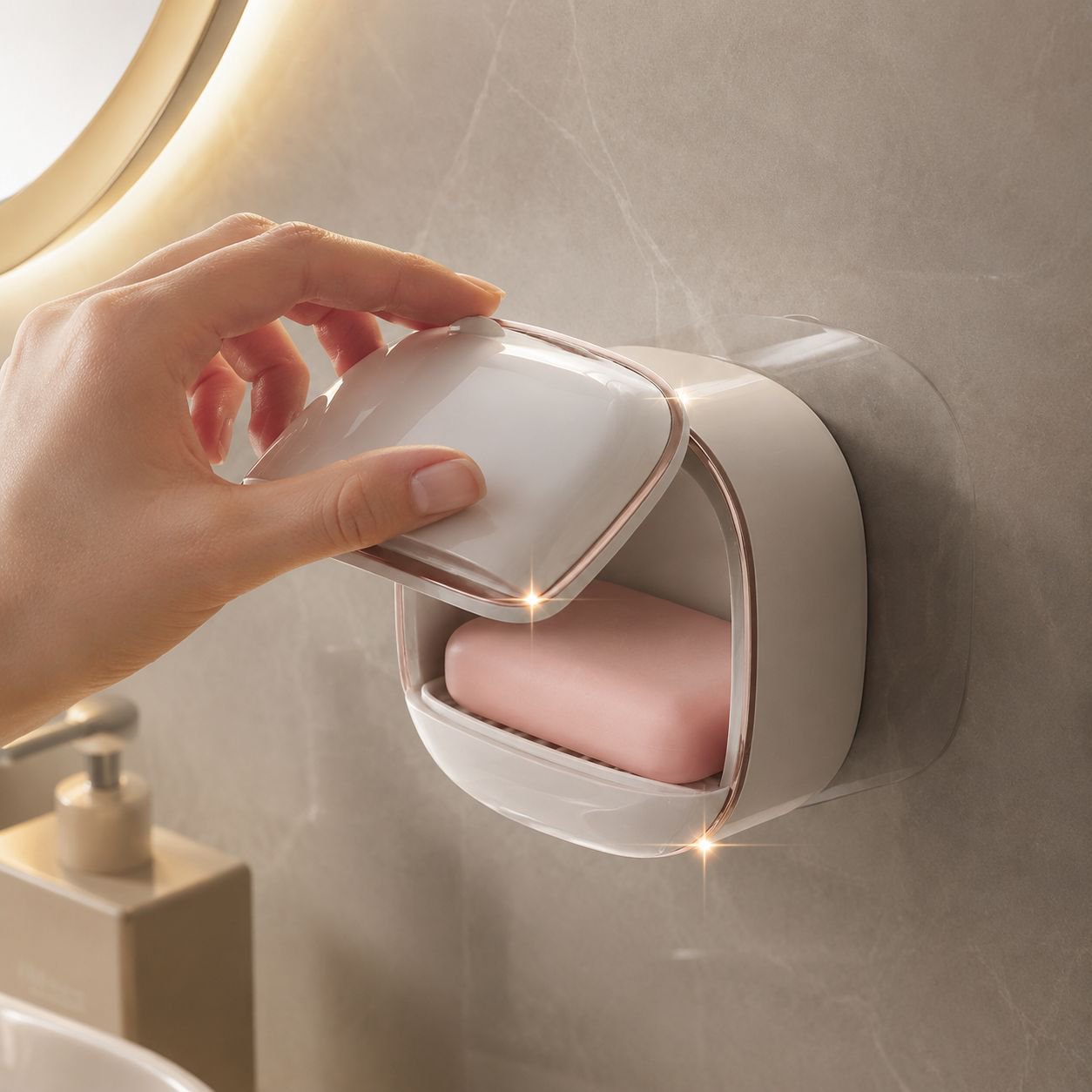 Support porte-savon mural sans perçage avec égouttoir