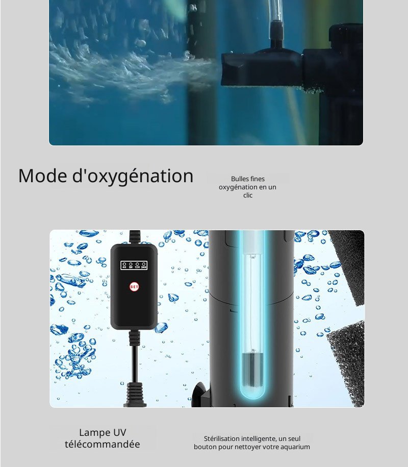 Eau d'aquarium claire grâce à la stérilisation UV